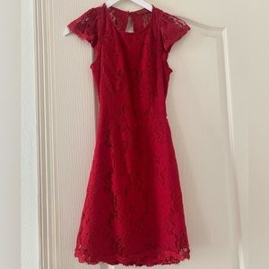 Red lace dress